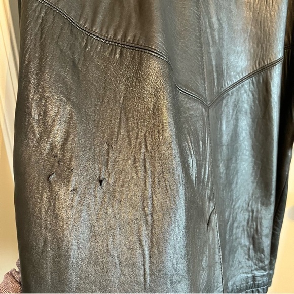 Vintage 80s Preston & York Leather Coat Black Oversized Design - Picture 6 of 15